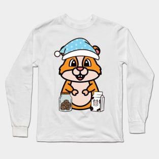 Cute hamster is having a midnight snack Long Sleeve T-Shirt